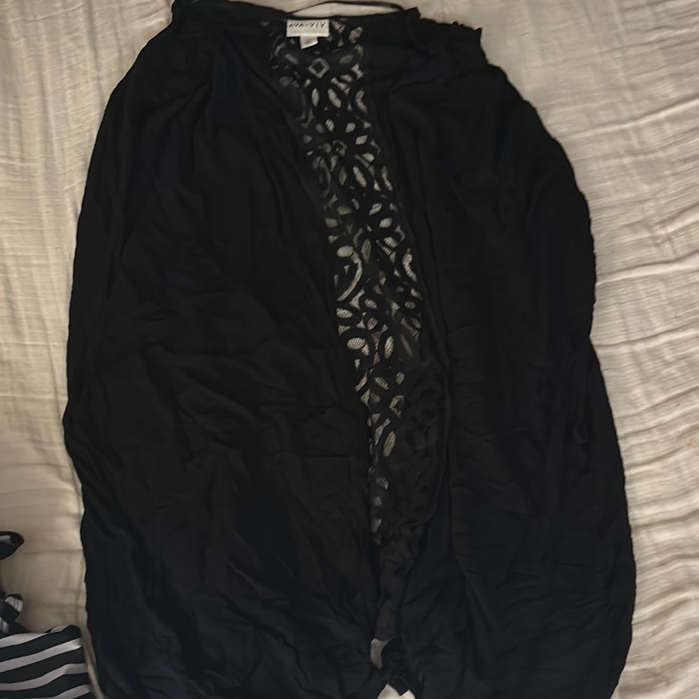 AVA & VIV Black Sheer Swim Cover-Up